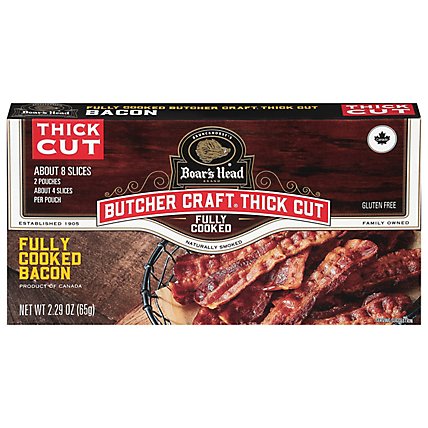 Boars Head Thick Cut Pre-Cooked Bacon - 2.29 Oz - Image 1