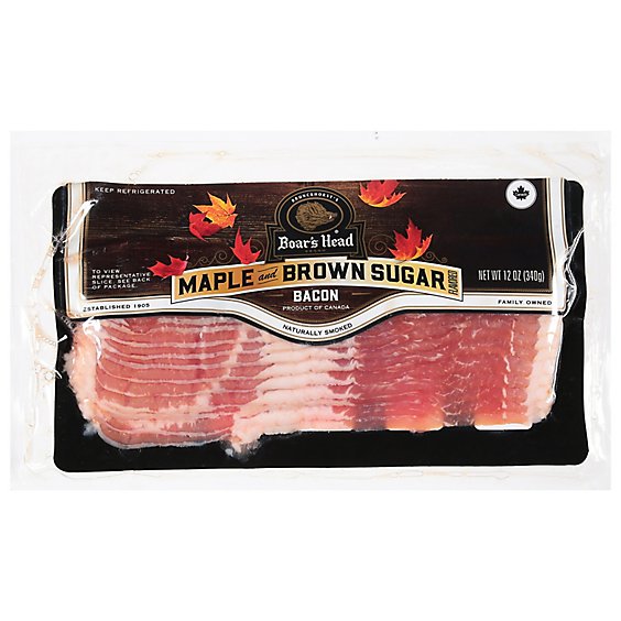 Boars Head Bacon Naturally Smoked Maple & Brown Sugar - 12 Oz