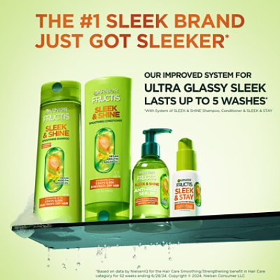 Garnier Fructis Sleek & Shine Smoothing Shampoo for Frizzy Dry Hair - 12.5 Fl. Oz. - Image 2