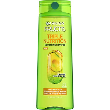 Garnier Fructis Shampoo Triple Nutrition With Avocado Olive & Almond Oils - 12.5 Fl. Oz. - Image 2