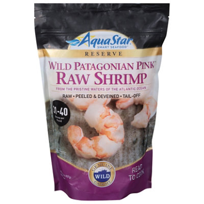 Aqua StarShrimp Raw 31-40 Ct Argentina Pink Peeled & Deveined - 2 Lb - Image 1