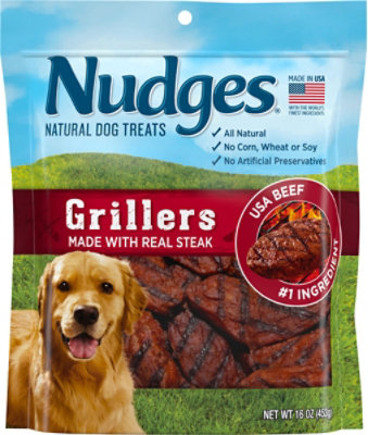 Nudges Natural Dog Treats Grillers Made With Real Steak - 16 Oz - Image 2