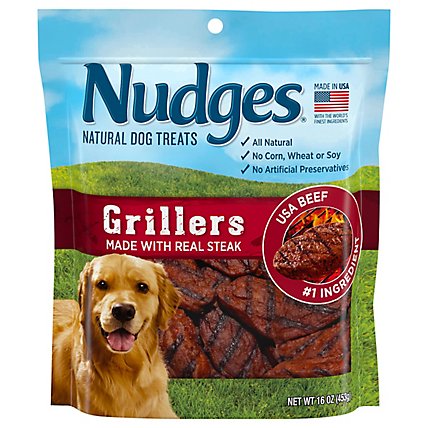 Nudges Natural Dog Treats Grillers Made With Real Steak - 16 Oz - Image 1