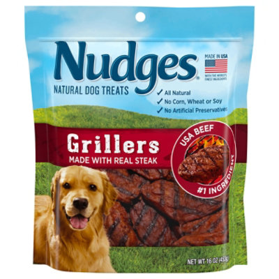 Nudges Natural Dog Treats Grillers Made With Real Steak - 16 Oz