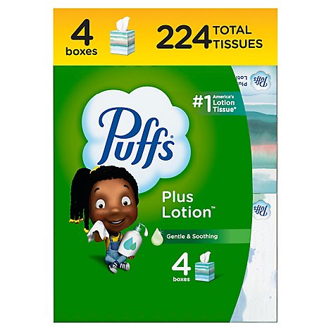 Puffs Plus Lotion 2 Ply Facial Tissue - 4-56 Count