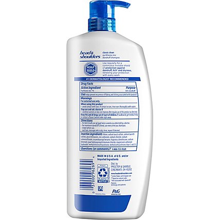 Head & Shoulders Classic Clean Anti Dandruff Shampoo - 32.1Oz - Image 5