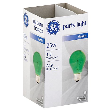GE Green Party Light 25 Watt A19 1-Pack - Each