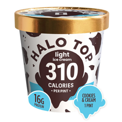 Halo Top Cookies and Cream Light Ice Cream Frozen Dessert For Summer - 16 Fl. Oz. - Image 1