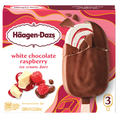 Haagen-Dazs Ice Cream Bars White Chocolate Raspberry - 3-3 Fl. Oz.