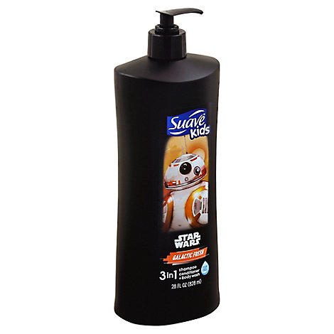 Suave Kids Shampoo + Conditioner + Body Wash 3 In 1 Star Wars BB-8 Galactic Fresh - 28 Fl. Oz.
