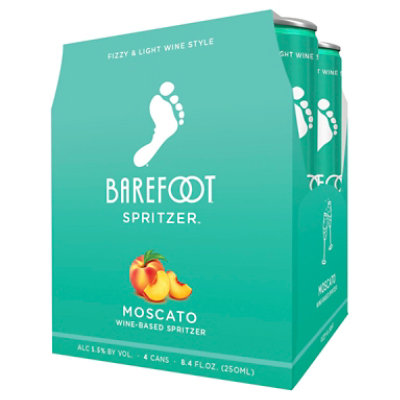 Barefoot Spritzer Moscato White Wine Cans - 4-250 Ml