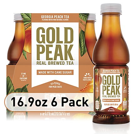 Gold Peak Tea Iced Peach Flavored - 6-16.9 Fl. Oz. - Image 1