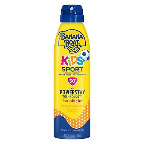 Banana Boat Kids Sport Tear Free Sting Free SPF 50 Sunscreen Lotion Spray- 6 Oz