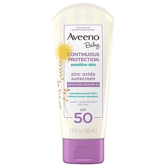 Aveeno Baby Natural Protection Sunscreen Lotion Broad Spectrum SPF 50 - 3 Oz