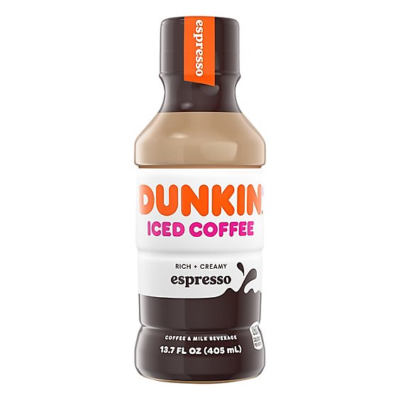 Dunkin Donuts Iced Coffee Beverage Espresso Bottle - 13.7 Fl. Oz.