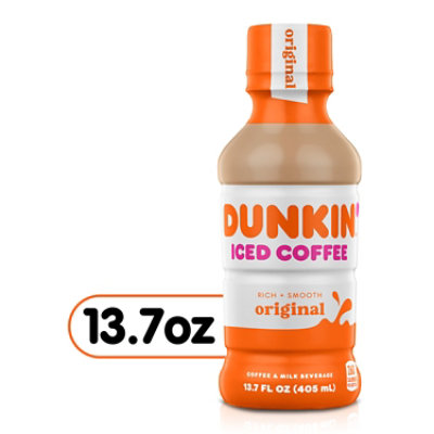 Dunkin Donuts Iced Coffee Beverage Original Bottle - 13.7 ...