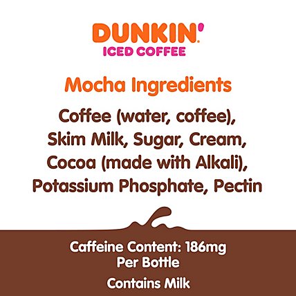 Dunkin Donuts Iced Coffee Beverage Mocha Bottle - 13.7 Fl. Oz. - Image 5
