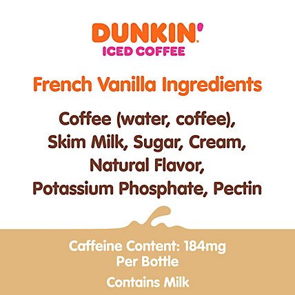 Dunkin Donuts Iced Coffee Beverage French Vanilla Bottle - 13.7 Fl. Oz. - Image 5