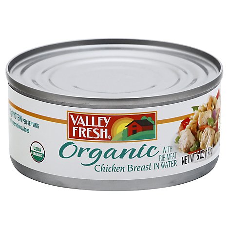 Valley Fresh Chicken Breast Organic with Rib Meat in Water - 5 Oz