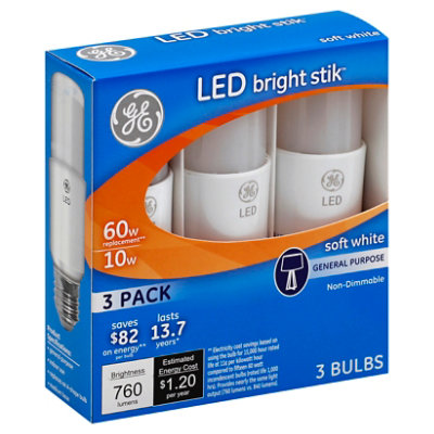 Ge led bright stik deals 60w soft white