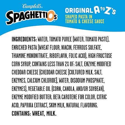 Campbells SpaghettiOs Pasta in Tomato and Cheese Sauce A to Zs Can - 15.8 Oz - Image 5