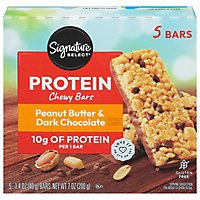 Signature SELECT Chewy Bars Protein Peanut Butter Dark Chocolate Flavored - 5-1.4 Oz - Image 2