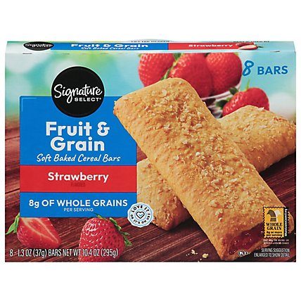 Signature SELECT Cereal Bars Fruit & Grain Strawberry - 8-1.3 Oz - Image 2