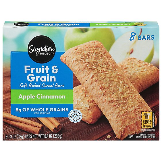 Signature SELECT Cereal Bars Fruit & Grain Apple Cinnamon - 8-1.3 Oz