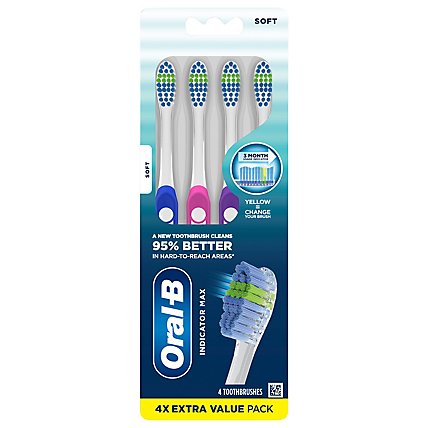 Oral-B Indicator Color Collection Toothbrush Soft - 4 Count