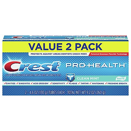 Crest Pro-Health Smooth Formula Clean Mint Toothpaste - 2-4.6 Oz - Image 2