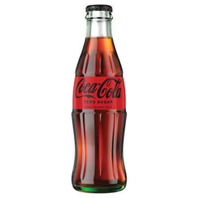 Coca-Cola Zero Sugar Soda Pop, 8 fl oz, 6 Pack Glass Bottles 