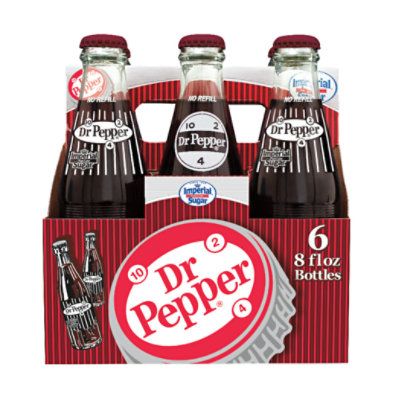 Dr Pepper® Soda Made with Sugar 12 fl. oz. Glass Bottle, Ready To Drink