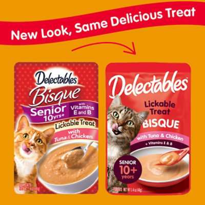 Hartz Delectables Lickable Treat Bisque Tuna & Chicken Senior 10yrs + Pouch - 1.4 Oz - Image 3