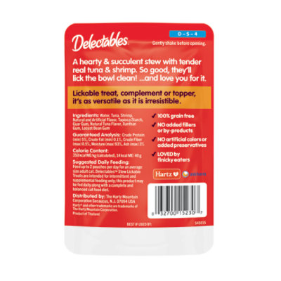 Delectables Lickable Treat Stew Tuna & Shrimp Pouch - 1.4 Oz - Image 4