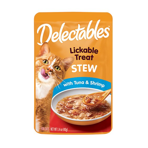 Delectables Lickable Treat Stew Tuna & Shrimp Pouch - 1.4 Oz