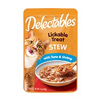Delectables Lickable Treat Stew Tuna & Shrimp Pouch - 1.4 Oz - Image 1