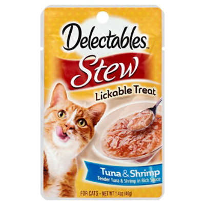 Delectables Lickable Treat Stew Tuna & Shrimp Pouch - 1.4 Oz - Image 1