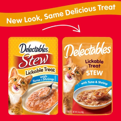 Delectables Lickable Treat Stew Tuna & Shrimp Pouch - 1.4 Oz - Image 2