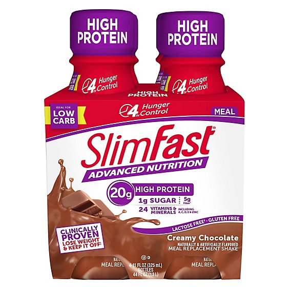 SlimFast Advanced Nutrition Meal Replacement Shake Creamy Milk Chocolate - 4-11 Fl. Oz.