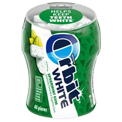 Orbit White Sugar Free Chewing Gum Spearmint Bottle - 40 Count - Image 4