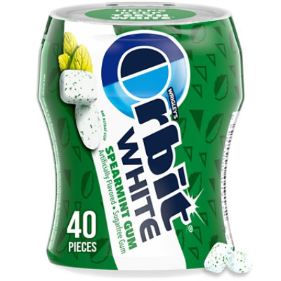 Orbit White Sugar Free Chewing Gum Spearmint Bottle - 40 Count - Image 2