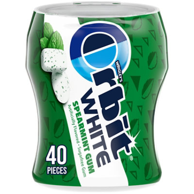Orbit White Sugar Free Chewing Gum Spearmint Bottle - 40 Count