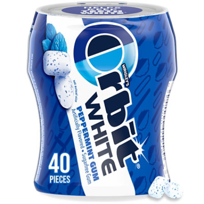 Orbit White Sugar Free Chewing Gum Peppermint Bottle - 40 Count - Image 1