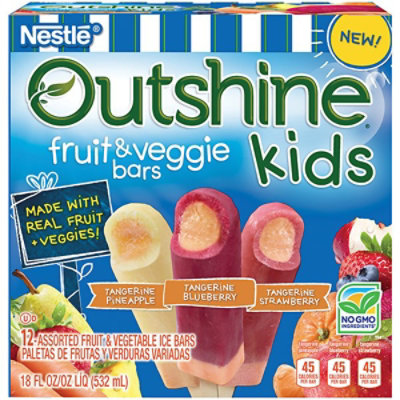 Outshine Fruit & Veggie Ice Bars Kids Variety Pack Tangerine 121.5