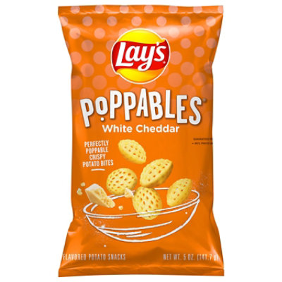 Lays Potato Snacks Poppables White Cheddar - 5 Oz