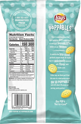 Lays Potato Snacks Poppables Sea Salt - 2 Oz - Image 6