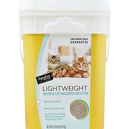 Signature Pet Care Cat Litter Lightweight Clumping Uncented Multiple Cat - 20 Lb - Image 2