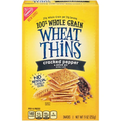 Wheat Thins Crackers Whole Grain Cracked Pepper & Olive Oil - 9 Oz - Image 3