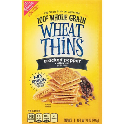Wheat Thins Crackers Whole Grain Cracked Pepper & Olive Oil - 9 Oz - Image 2