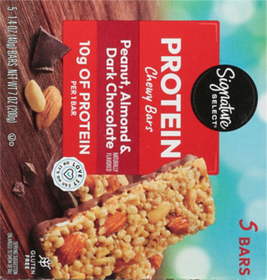 Signature SELECT Chewy Bars Protein Peanut Almond Dark Chocolate Flavored - 5-1.4 Oz - Image 6